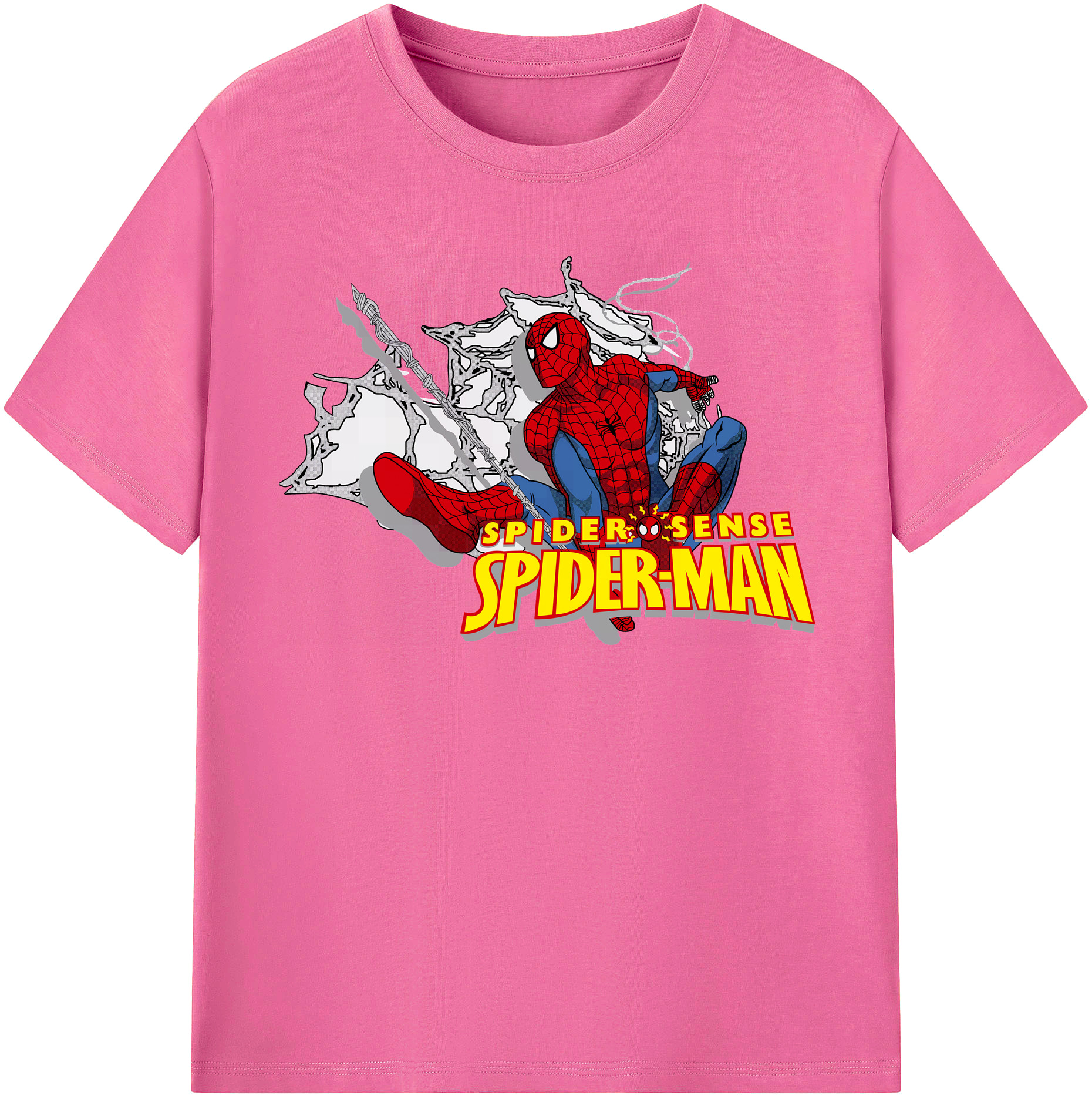 （画像用） Spider Man スパイダーマン レディースカジュアルプリントTシャツ（綿100％）